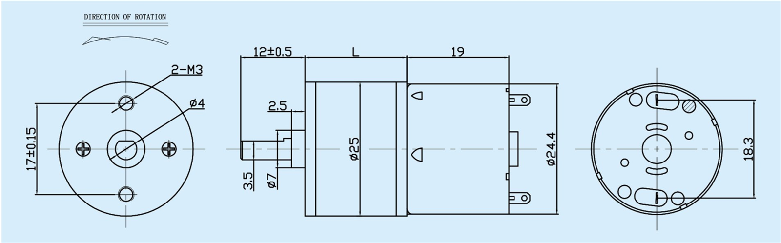 GB25 - 320SH Small Gear Motor Design GB25 - 320SH Small Gear Motor Design
